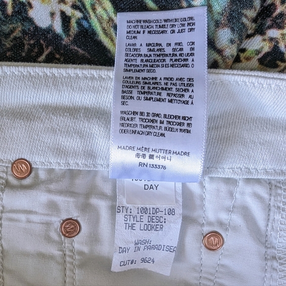 🇺🇸 Mother "The Looker" Skinny Jeans Day In Paradisea Wash Made In USA - Picture 12 of 12